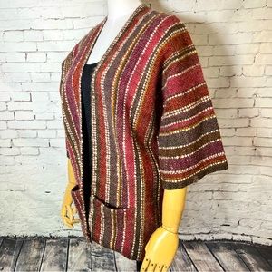Vintage NOS Sierra Lana Shawl Wool Poncho Open Cardigan Sweater New Zealand O/S